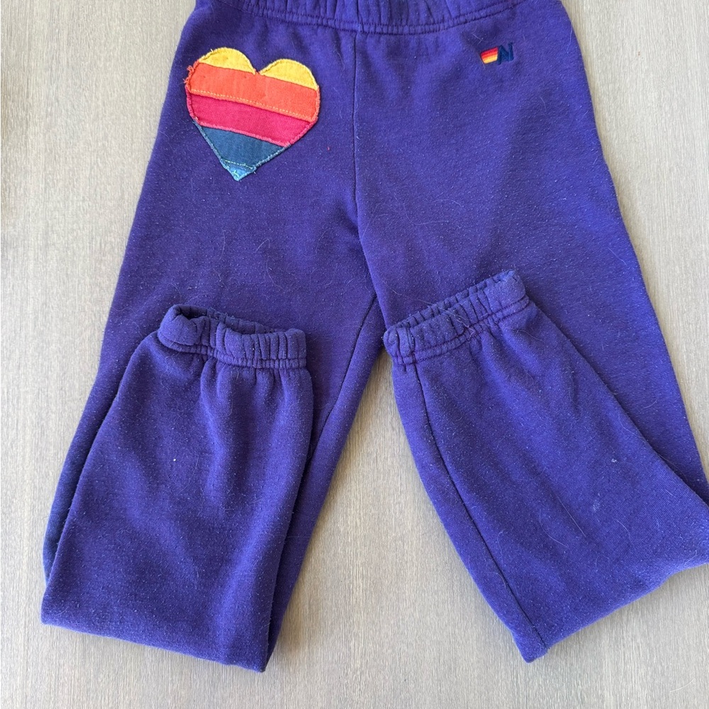 Kids purple Aviator Nation sweatpants
